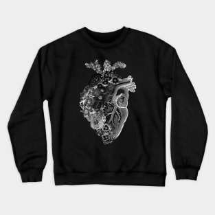 Flower Heart Spring Black and White Inverse by Tobe Fonseca Crewneck Sweatshirt